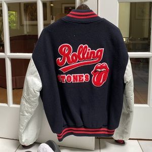 Rolling Stones World Tour leather and wool baseball jacket.